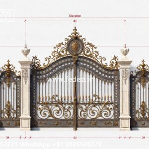Sliding Gate Lock Design, Main Gate Boundary Design Iron Gate Stock Photos And Images