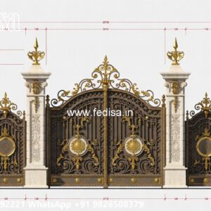 House Entry Gate Design, Hollow Pipe Gate Design Iron Gate Stock Photos And Images