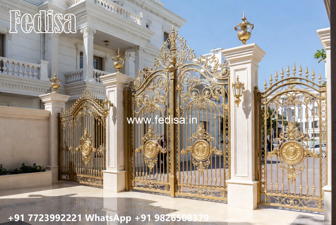 Steel Single Gate Design, Good Gate Design Iron Gate Stock Photos And Images