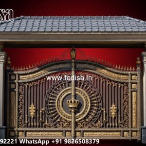 Gate Cover Design, Front Gate Wooden Design Iron Gate Stock Photos And Images