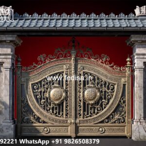 Sliding Gate Design For Small House, Covered Gate Design Iron Gate Stock Photos And Images