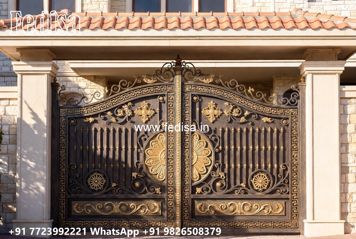 Steel Single Gate Design, Wooden Front Garden Gates Iron Gate Stock Photos And Images