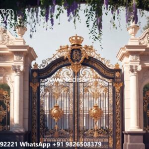 Steel Single Gate Design, Sliding Iron Main Gate Design Iron Gate Stock Photos And Images