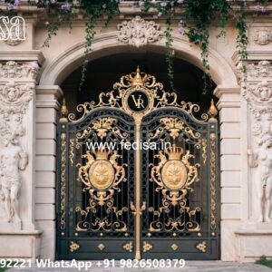 Fancy Steel Gate Design, Iron Gate Design Double Door Iron Gate Stock Photos And Images