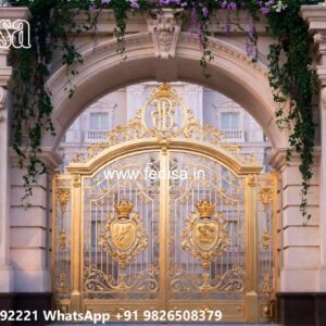Gate Cover Design, Compound Wall Design With Gate Iron Gate Stock Photos And Images