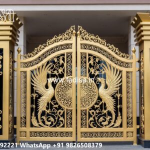 Fancy Steel Gate Design, Simple Compound Gate Design Iron Gate Stock Photos And Images