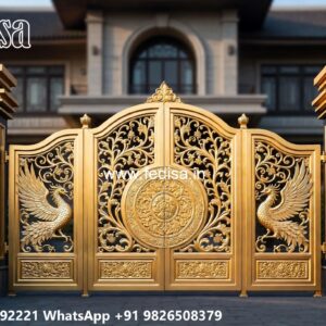 Steel Single Gate Design, Main Gate Folding Design Iron Gate Stock Photos And Images