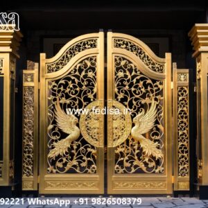 Fancy Steel Gate Design, Wooden Front Gate Design Iron Gate Stock Photos And Images