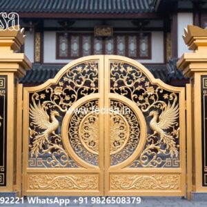 Gate Cover Design, Laser Cut Metal Gate Design Iron Gate Stock Photos And Images
