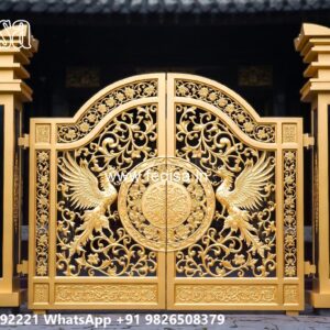 House Entry Gate Design, Wood And Iron Fence Designs Iron Gate Stock Photos And Images