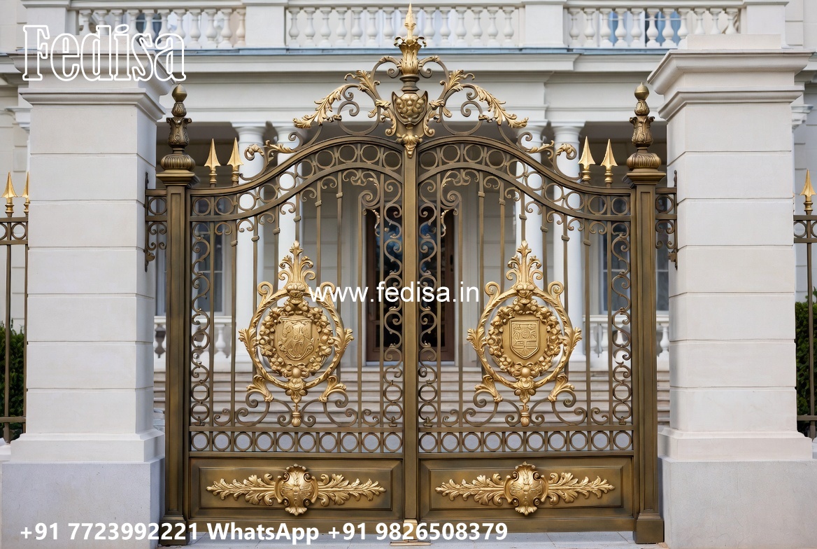 Steel Single Gate Design, Contemporary House Gate Design Iron Gate Stock Photos And Images