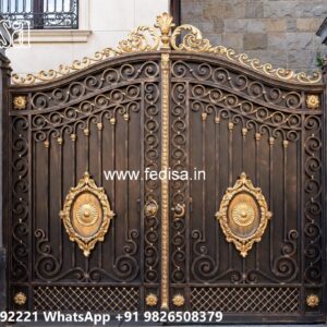 Fancy Steel Gate Design, Sliding Folding Gate Design Iron Gate Stock Photos And Images