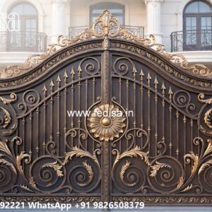 House Entry Gate Design, Front Gate Design Sliding Iron Gate Stock Photos And Images