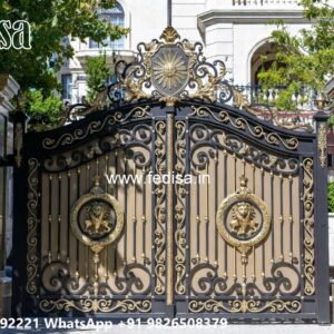 Steel Gate Handle Design, Compound Wall Door Design Iron Gate Stock Photos And Images