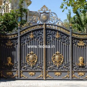 Steel Single Gate Design, Simple Wall Compound Gate Design Iron Gate Stock Photos And Images