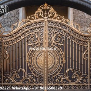 Fancy Steel Gate Design, Wall Boundary Gate Design Iron Gate Stock Photos And Images