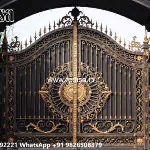 Sliding Gate Lock Design, Double Main Gate Design Iron Gate Stock Photos And Images