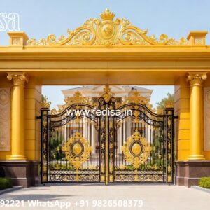 Gate Upper Design, Sliding Gate Design Iron Gate Stock Photos And Images