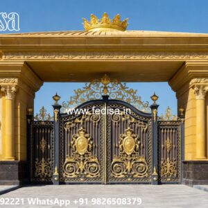 Compound Gate Price, Boundary Wall Design With Gate Iron Gate Stock Photos And Images
