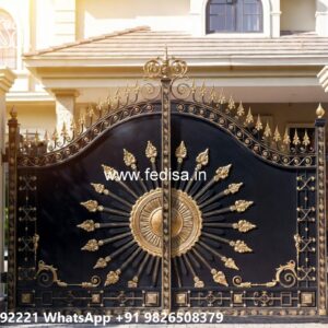 Modern Front Gate, Sliding Gate Lock Design Iron Gate Stock Photos And Images
