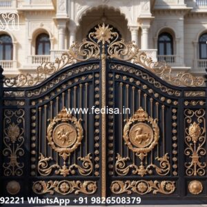 Iron Gate Colour Design, Wood Gate Design For House Iron Gate Stock Photos And Images