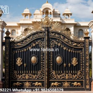 Modern Main Gate Design 2062, Curved Gate Design Iron Gate Stock Photos And Images