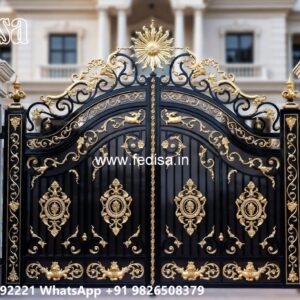 Modern Front Gate, Fancy Main Gate Iron Gate Stock Photos And Images
