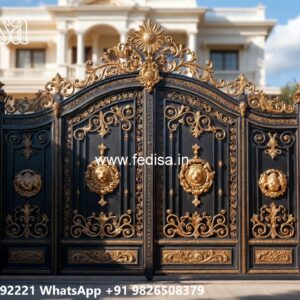 Gate Upper Design, Brick And Wrought Iron Fence Designs Iron Gate Stock Photos And Images