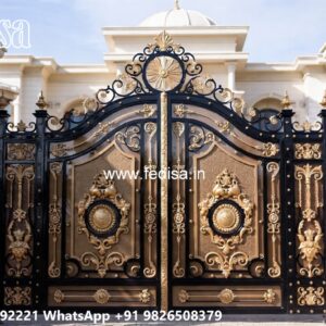Iron Gate Colour Design, Boundary Wall Sliding Gate Design Iron Gate Stock Photos And Images