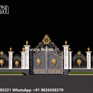 Iron Gate Colour Design, Square Pipe Gate Simple Design Iron Gate Stock Photos And Images