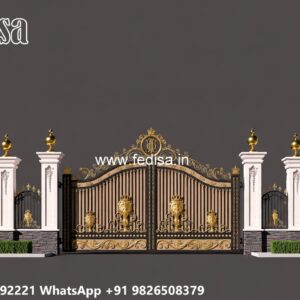 Compound Gate Simple Design, Metal Main Gate Design Iron Gate Stock Photos And Images