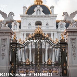 Traditional Gate Design, Simple Gate Roof Design Iron Gate Stock Photos And Images