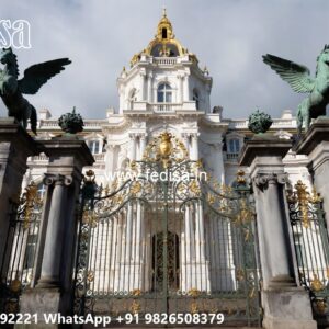Iron Gate Design For Main Gate, Gate Design Square Tube Iron Gate Stock Photos And Images