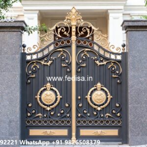 Slide Gate Design For House, Sliding Gate With Small Gate Iron Gate Stock Photos And Images