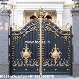 Slide Gate Design For House, Main Gate Laser Cutting Design Iron Gate Stock Photos And Images