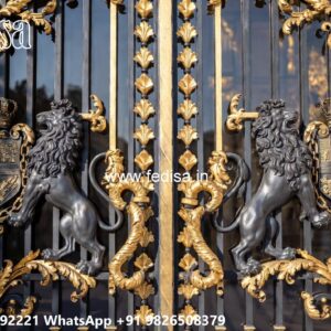 Compound Gate Simple Design, Front Wall Gate Design Iron Gate Stock Photos And Images