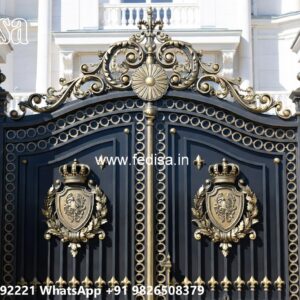 Modern Front Gate, Building Front Gate Design Iron Gate Stock Photos And Images
