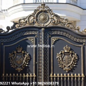 Gate Upper Design, Solid Gate Design Iron Gate Stock Photos And Images