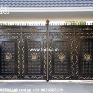 Modern Main Gate Design 2098, Folding Gate Design For Garage Iron Gate Stock Photos And Images