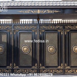 Iron Gate Design For Main Gate, Steel Gate Laser Cutting Design Iron Gate Stock Photos And Images