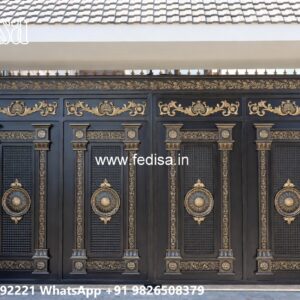 Steel Gate Ka Design, Entrance Pillar Design Iron Gate Stock Photos And Images
