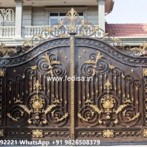 Iron Gate Colour Design, Laser Cutting Design For Gate Iron Gate Stock Photos And Images