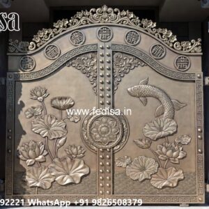 Compound Gate Simple Design, Wooden Front Garden Gates Iron Gate Stock Photos And Images