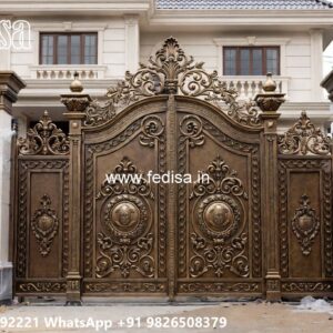 Steel Gate Ka Design, Boundary Wall Door Design Iron Gate Stock Photos And Images