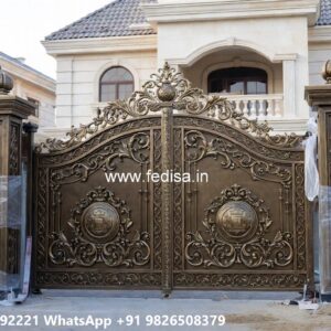 Steel Gate Ka Design, Laser Cutting Sheet Gate Design Iron Gate Stock Photos And Images