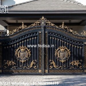 Iron Gate Colour Design, Sliding Door Design For Main Gate Iron Gate Stock Photos And Images