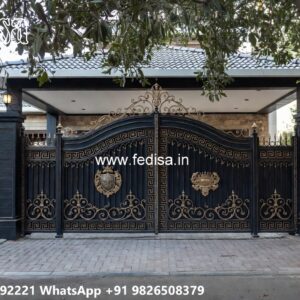 Steel Gate Ka Design, Sliding Folding Gate Design Iron Gate Stock Photos And Images