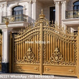 Traditional Gate Design, Compound Wall Door Design Iron Gate Stock Photos And Images