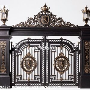 Iron Gate Design For Main Gate, Square Pipe Design Gate Iron Gate Stock Photos And Images