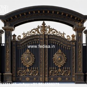 Gate Upper Design, Wall With Gate Design Iron Gate Stock Photos And Images